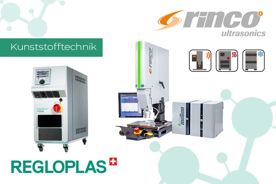 In der Kunststofftechnik fokussieren wir uns auf Temperiertechnik und Ultraschallschweissen. Wir vertreten die Firmen RINCO, REGLOPLAS und REGLOCHILL.